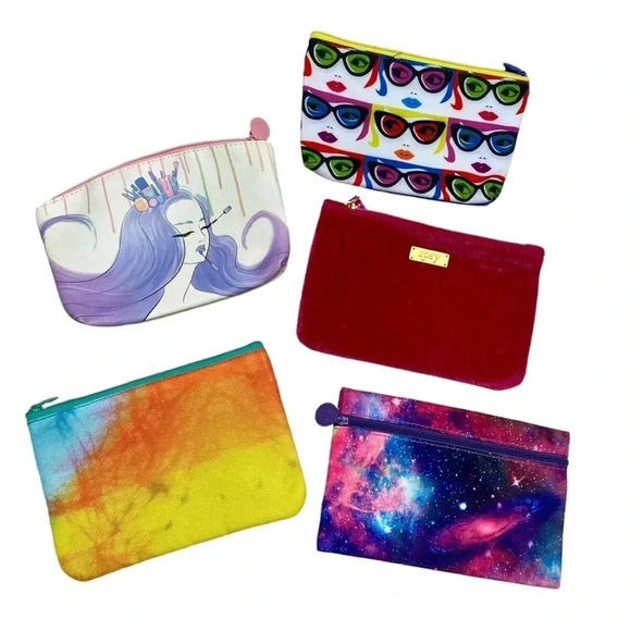 Lot of 5 Ipsy Makeup Bags Zippered Travel Cosmetic Pouch Set – Brand New - Picture 1 of 12